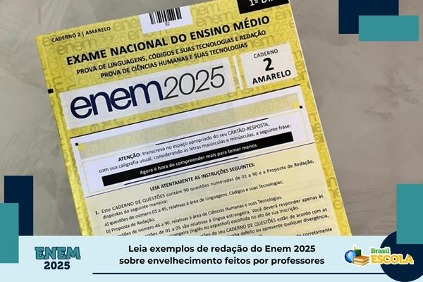 Caderno amarelo de prova do Enem 2025