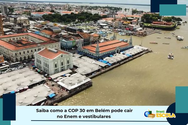 COP 30 em Belém no Enem e vestibulares Vista aérea da cidade de Belém