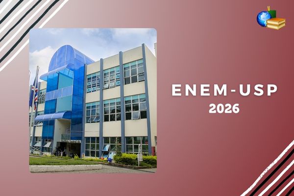 Vagas do Enem-USP 2026 Fundo rosa escuro em degradê