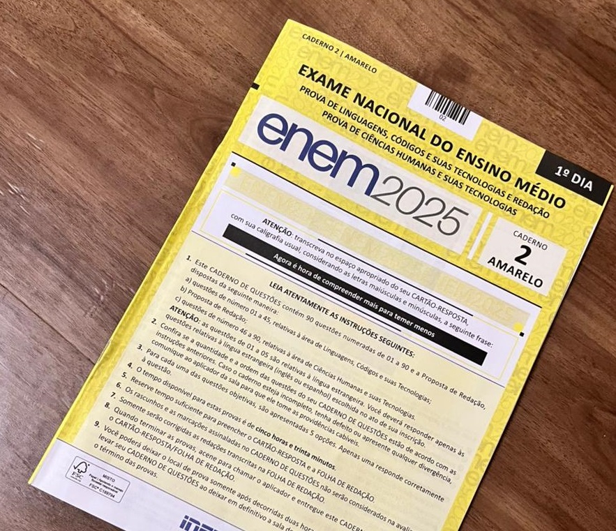 Caderno amarelo do Enem 2025