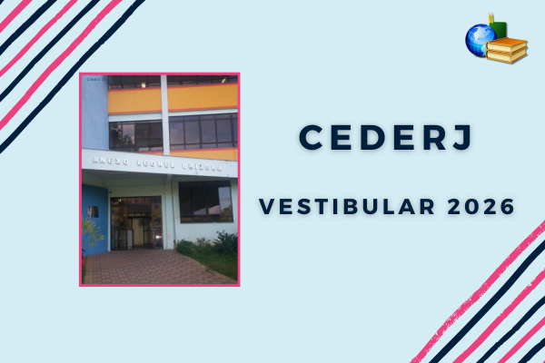 Vestibular 2026 Cederj Foto da fachada do polo do Cederj em Três Rios. Texto: Cederj Vestibular 2026